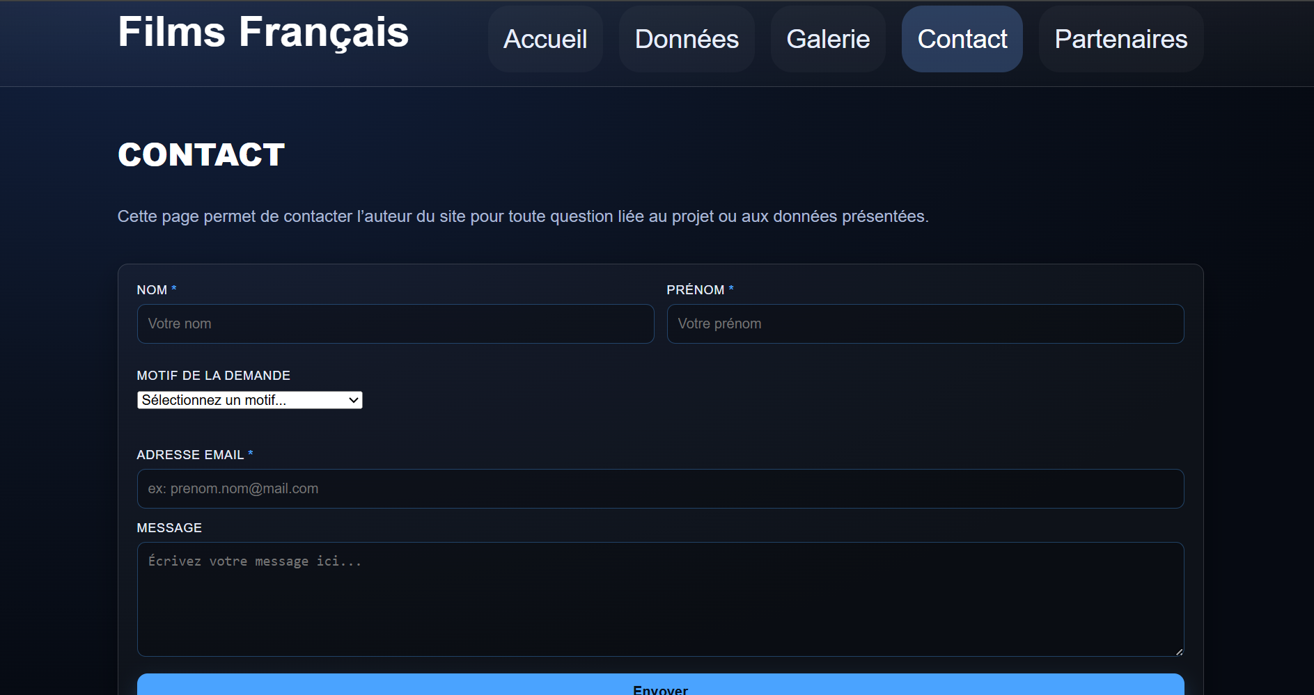 Formulaire de contact